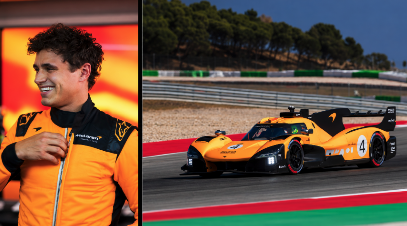 Lando Norris lors de son essai de la McLaren MCL-HY sur le circuit de Portimão.