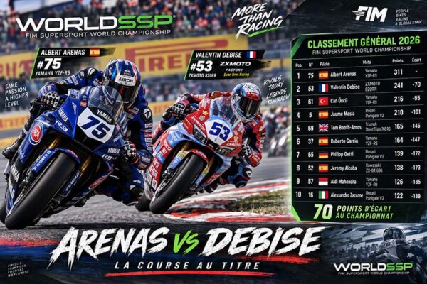 Des pilotes de Supersport en piste sur le circuit de Cremona.