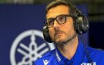 Une Yamaha M1 à moteur V4 engagée en MotoGP.