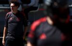 Mattia Binotto, responsable du programme F1 d'Audi, lors d'une conférence de presse.