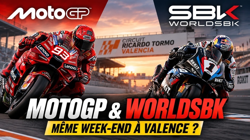 Des motos de compétition sur la piste d'un circuit lors d'un week-end de course.
