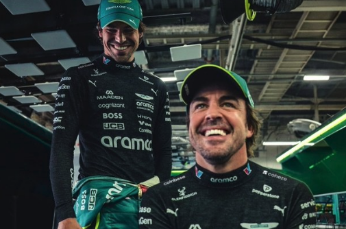 Fernando Alonso et Lance Stroll, pilotes de l’écurie Aston Martin en F1.