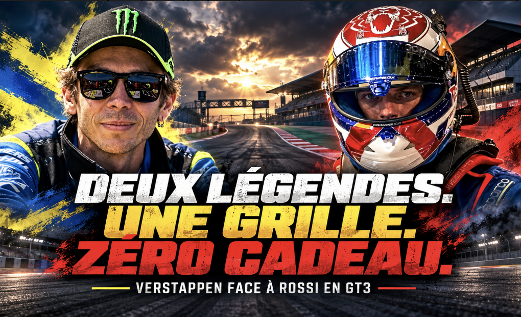Max Verstappen et Valentino Rossi, engagés sur des GT3 de marques différentes à Portimão.