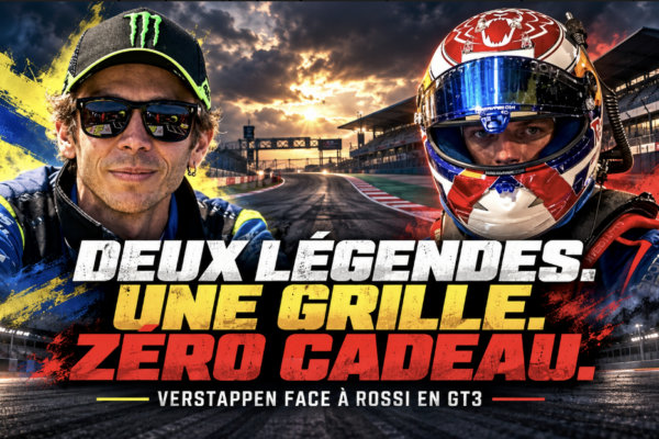 Max Verstappen et Valentino Rossi, engagés sur des GT3 de marques différentes à Portimão.