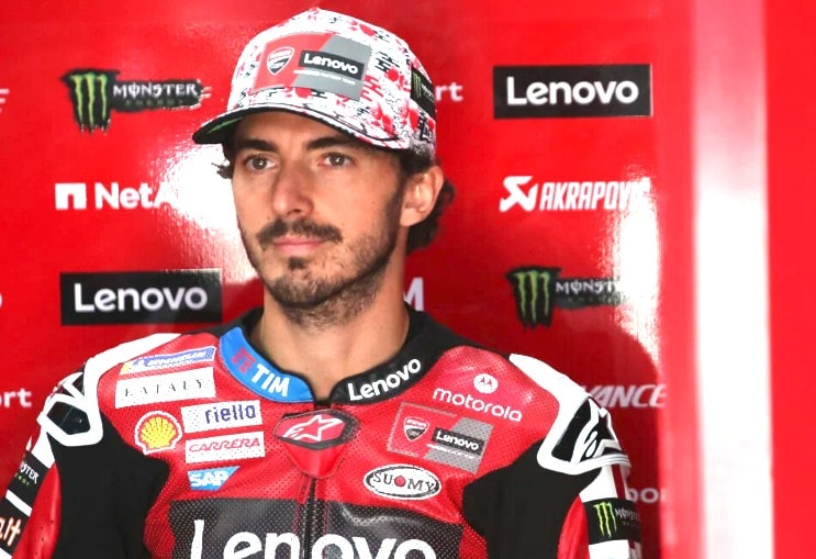 Francesco Bagnaia au guidon de sa Ducati sur le circuit de Motegi.