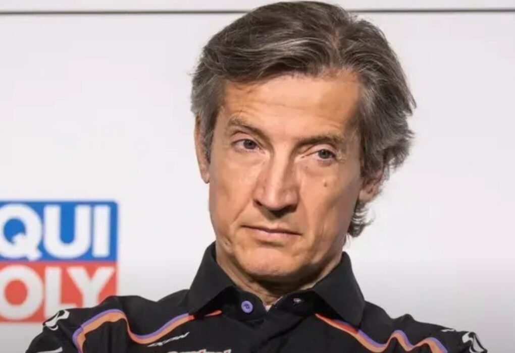 Une Aprilia de MotoGP sur le circuit de Motegi lors du Grand Prix du Japon.