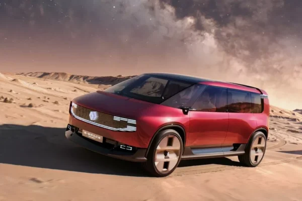 Le Renault E-Space Concept avec sa silhouette familiale et sa signature lumineuse en U.
