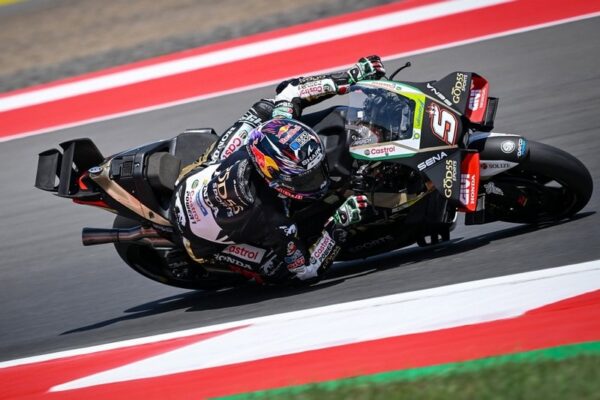 Johann Zarco au guidon de sa Honda lors du GP d’Indonésie à Mandalika.