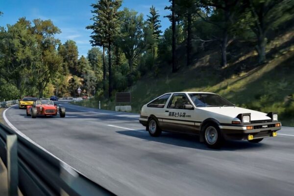 Une Lamborghini Temerario sur une route virtuelle de l'Eifel dans Assetto Corsa Evo.