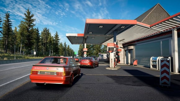 Une station-service du Nürburgring.