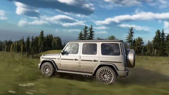 Un Mercedes Classe G en escapade hors piste dans Assetto Corsa Evo.