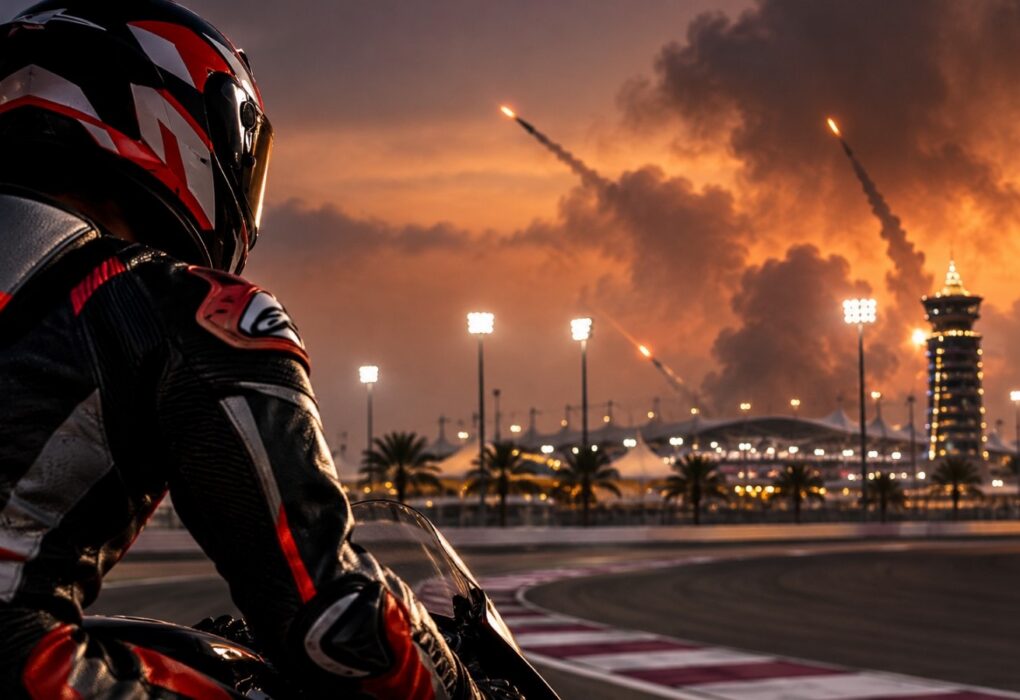 Des pilotes de MotoGP réunis dans le paddock.
