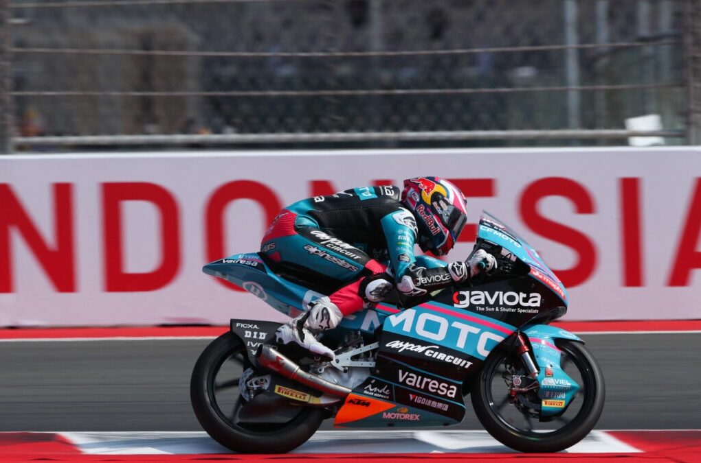 Máximo Quiles, vainqueur du GP d’Indonésie et champion du monde Moto3 à Mandalika.