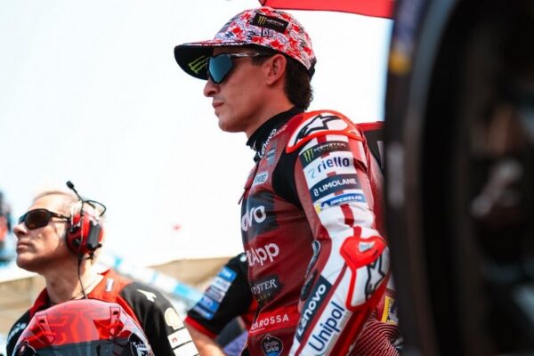Marc Márquez au guidon de sa Ducati lors du GP d’Indonésie à Mandalika.