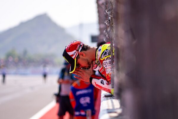 Fabio Di Giannantonio au guidon de sa Ducati à la livrée Garuda lors du GP d’Indonésie.