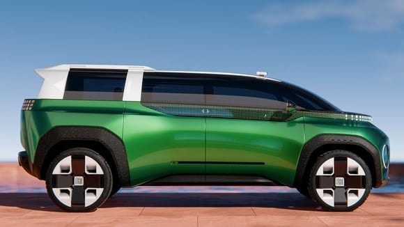 Le Fiat Multiplay mêle les styles du monospace et du pick-up.