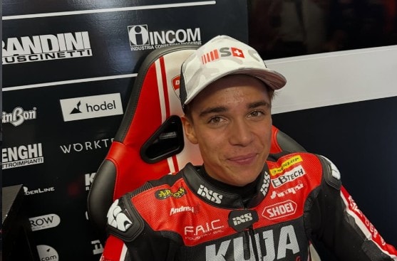 Noah Dettwiler, pilote suisse de retour en compétition en Championnat d’Italie Supersport.