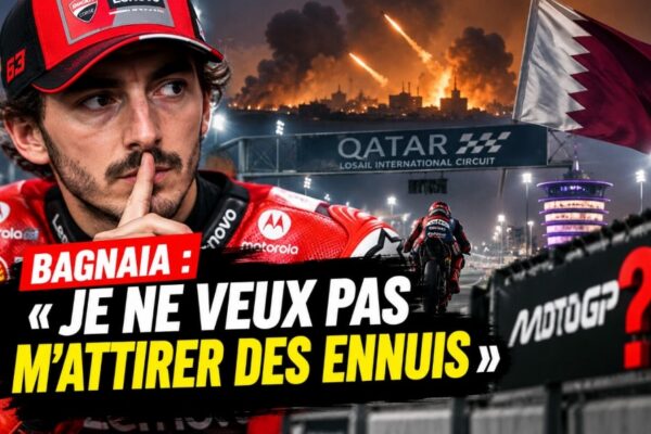 Francesco Bagnaia dans le paddock MotoGP avant le Grand Prix du Qatar.