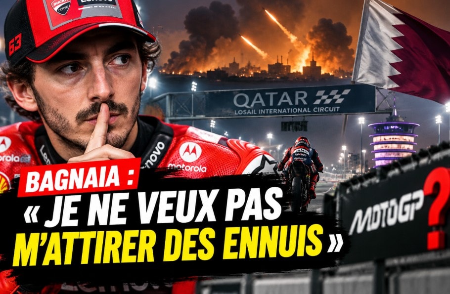 Francesco Bagnaia dans le paddock MotoGP avant le Grand Prix du Qatar.