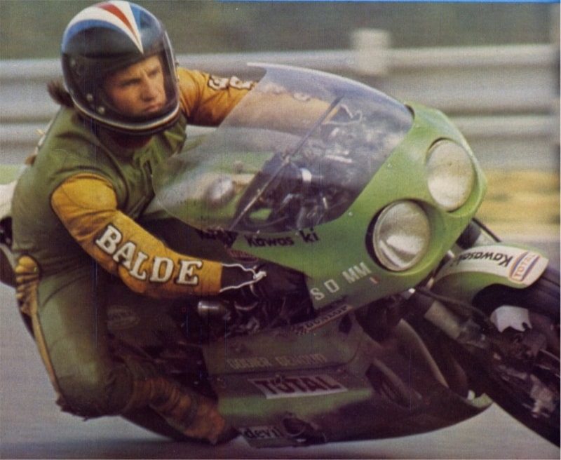 Jean-François Baldé, pilote français associé à Kawasaki en Grands Prix moto.