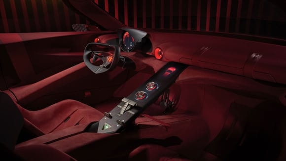 La planche de bord du concept Alfa Romeo Cuorerosso avec l'architecture Magma Display.