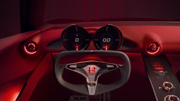 L'implantation Cannocchiale autour des compteurs d'une Alfa Romeo.