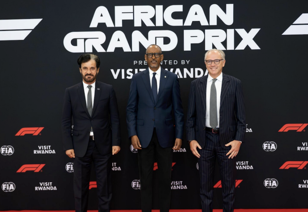 Une monoplace de Formule 1 sur un circuit, en illustration du projet de Grand Prix au Rwanda.