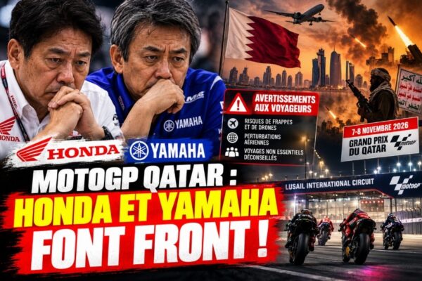 Des motos de MotoGP sur le circuit de Losail, au Qatar.