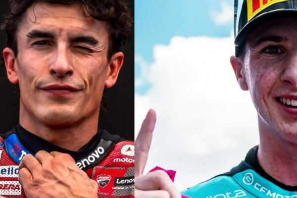 Marc Marquez dans le paddock du MotoGP.