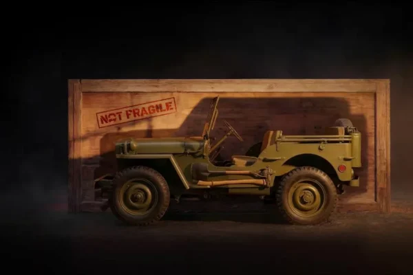 Un Jeep Renegade reconnaissable à sa silhouette carrée et à sa calandre.