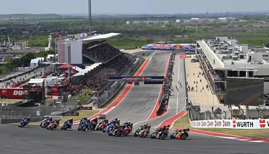 Une MotoGP sur le Circuit des Amériques à Austin, théâtre d’une démonstration pendant le week-end de F1.