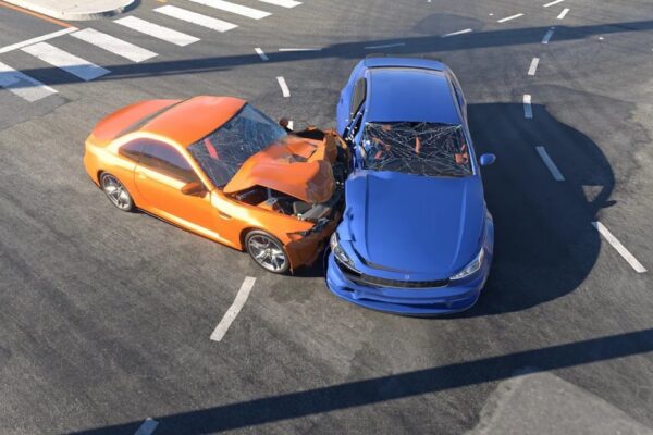 Un véhicule accidenté dans un environnement de la simulation automobile BeamNG.drive.