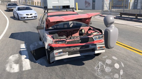 BeamNG utilise un moteur physique très particulier pour gérer les dégâts engendrés aux véhicules de manière plus réaliste que ses concurrents.