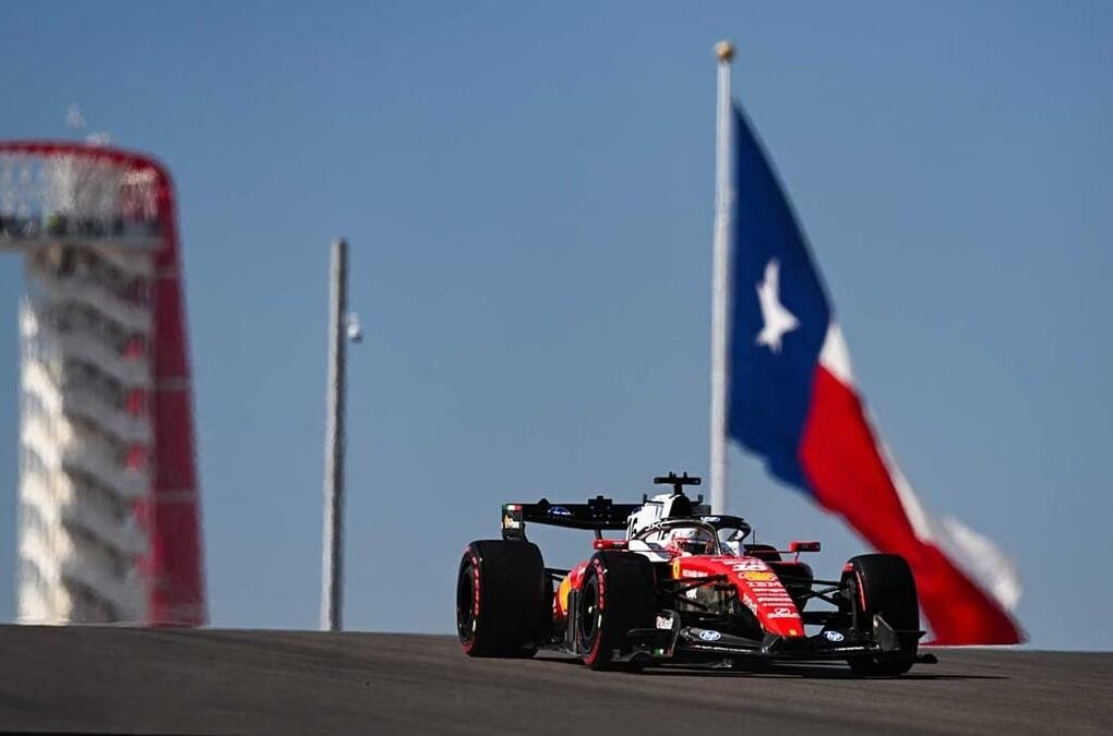 La Ferrari de Charles Leclerc sur le circuit des Amériques à Austin.
