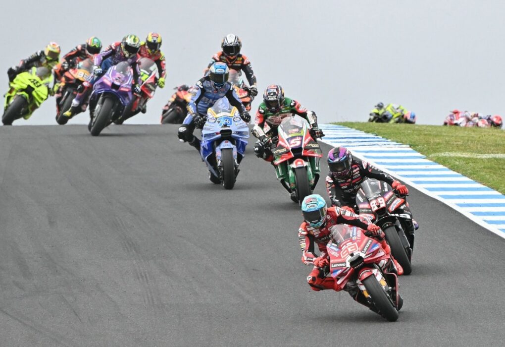 Marc Márquez au guidon de sa Ducati lors du sprint du GP d'Australie à Phillip Island.
