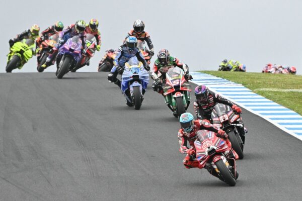Marc Márquez au guidon de sa Ducati lors du sprint du GP d'Australie à Phillip Island.