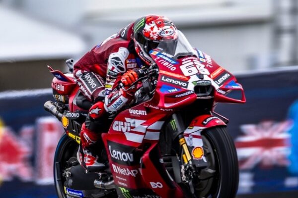 Pecco Bagnaia au guidon de sa Ducati lors du GP d’Australie MotoGP.