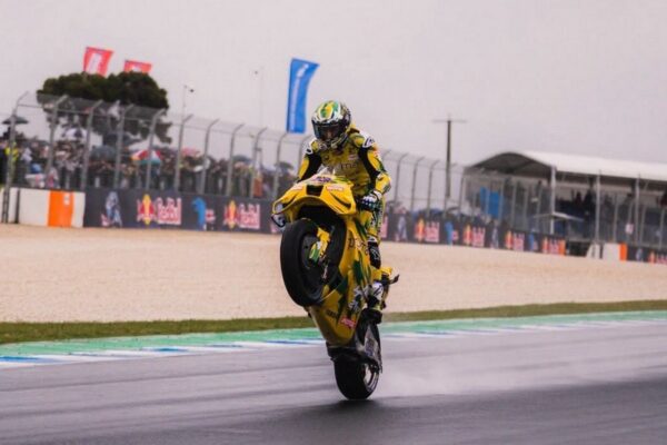 Jack Miller sur sa MotoGP Pramac aux couleurs de l’Australie à Phillip Island.