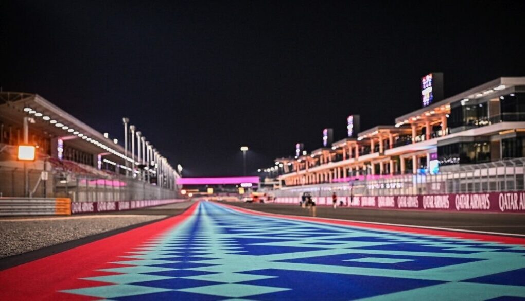 Le paddock du MotoGP sur le circuit de Losail au Qatar.