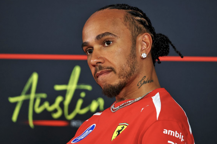 Lewis Hamilton au volant de sa Ferrari lors du Grand Prix des États-Unis à Austin.