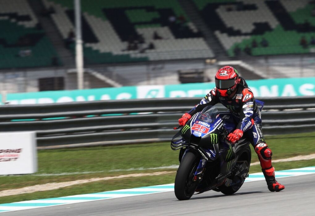 Fabio Quartararo au guidon de sa Yamaha lors des essais du GP de Malaisie à Sepang.