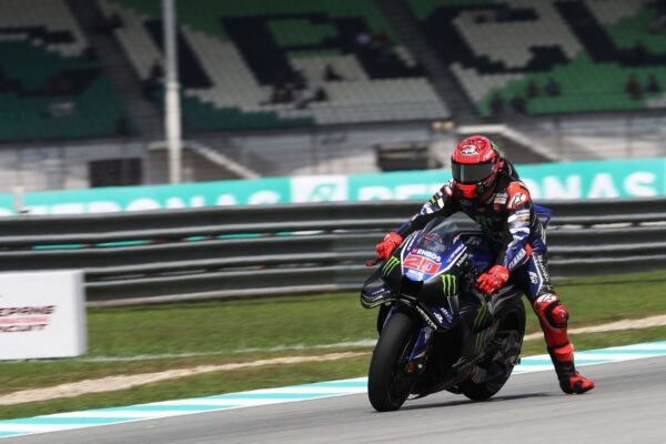 Fabio Quartararo au guidon de sa Yamaha lors des essais du GP de Malaisie à Sepang.