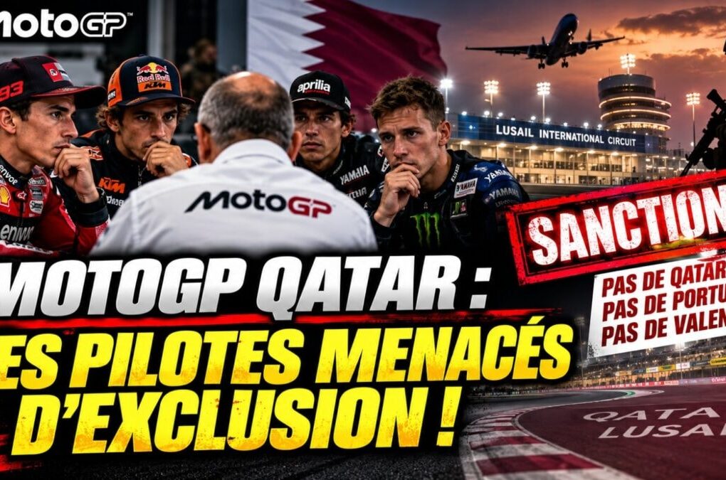 Des pilotes de MotoGP dans le paddock du Grand Prix du Qatar.