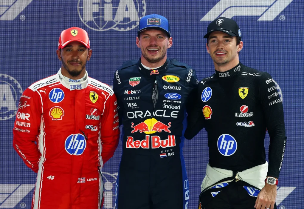 Max Verstappen, Charles Leclerc et Lewis Hamilton au Grand Prix de Singapour 2026.